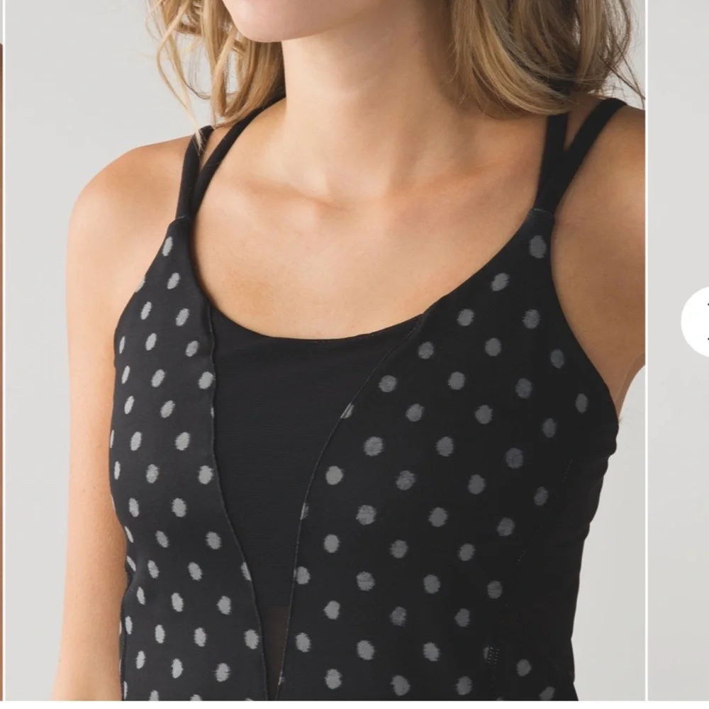 Lululemon Exquisite Tank In Ghost Dot Black Slate‎ Size 4
